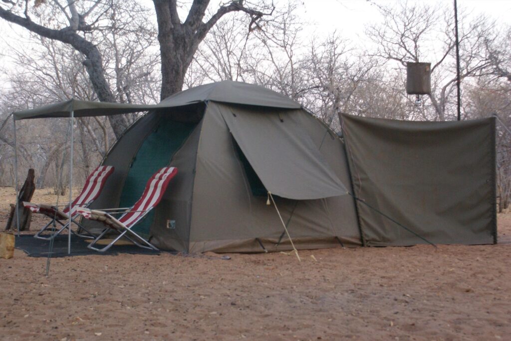 large bow tent for camping in Botswana