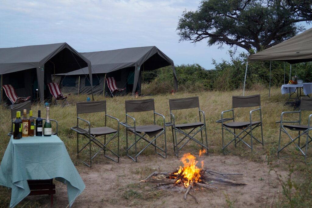 Mini meru tent at a campsite is Savuti